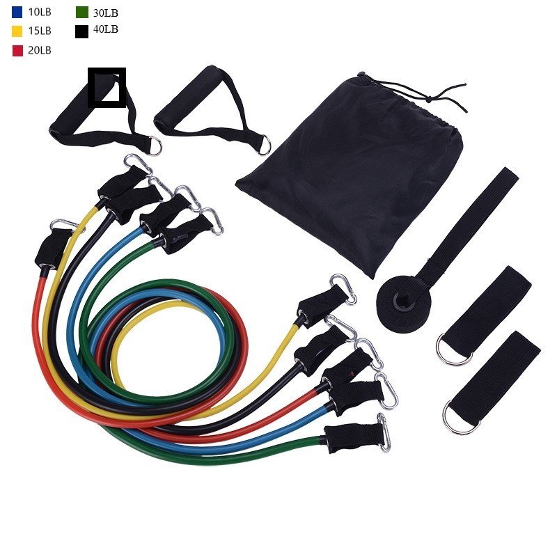 Portable Fitness Resistance Band Set – 11 Piece Workout Kit for Home & Gym Training - Image 3
