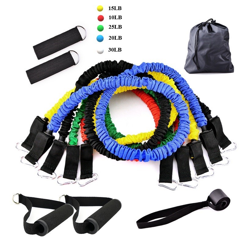 Portable Fitness Resistance Band Set – 11 Piece Workout Kit for Home & Gym Training - Image 7