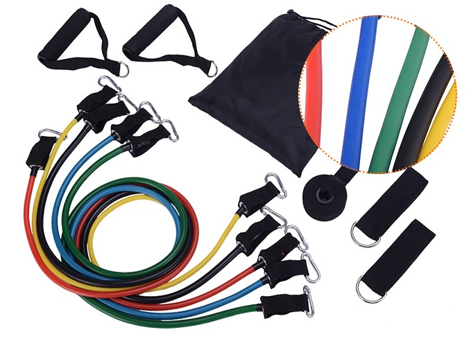 Portable Fitness Resistance Band Set – 11 Piece Workout Kit for Home & Gym Training - Image 10