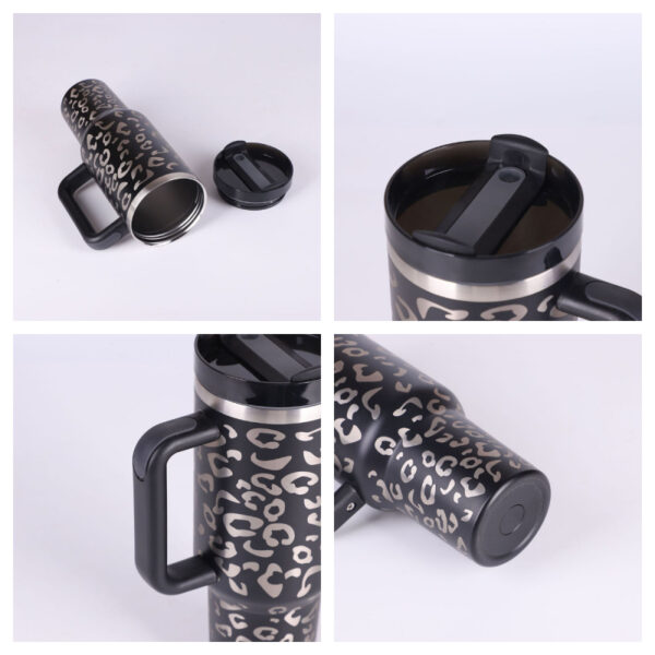 40 Oz Tumbler With Handle Straw Insulated - Image 2